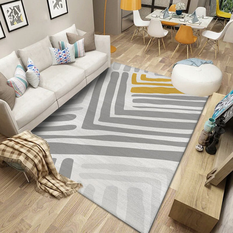 Mehrfarbiger nordischer Teppich, geometrisch bedruckter Polyster-Teppich, waschbarer, rutschfester Teppich zur Dekoration