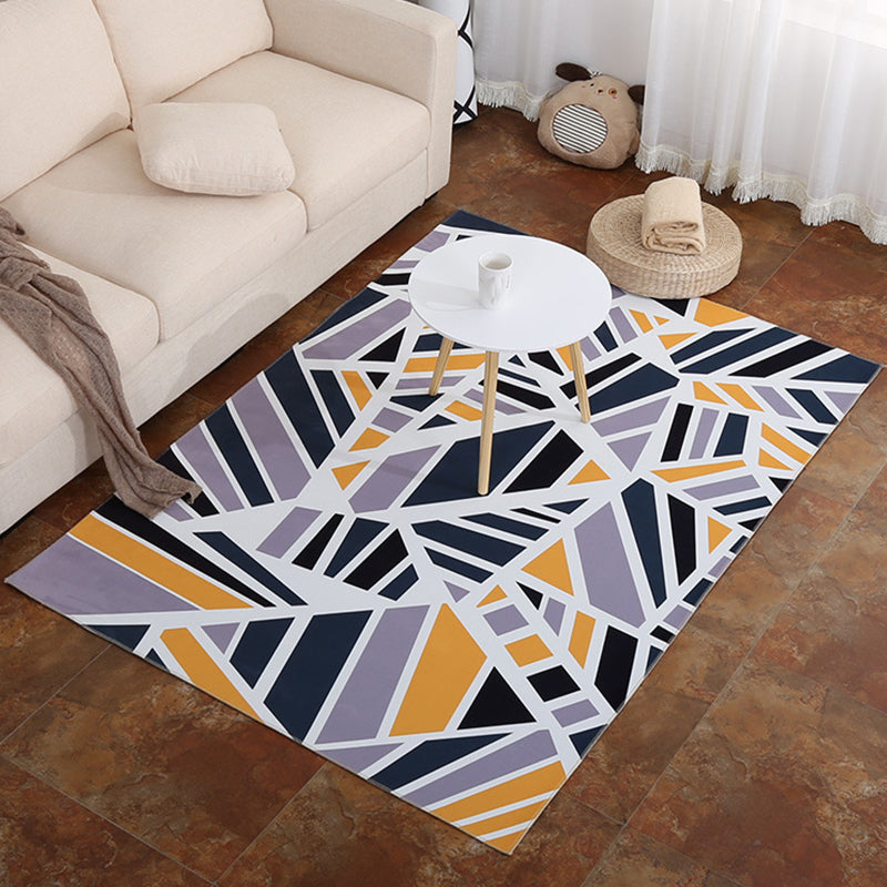Moderner Teppich mit geometrischem Muster, mehrfarbiger Polypropylen-Innenteppich, rutschfester, maschinenwaschbarer Teppich zur Dekoration