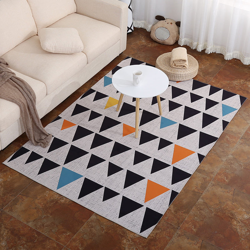 Moderner Teppich mit geometrischem Muster, mehrfarbiger Polypropylen-Innenteppich, rutschfester, maschinenwaschbarer Teppich zur Dekoration