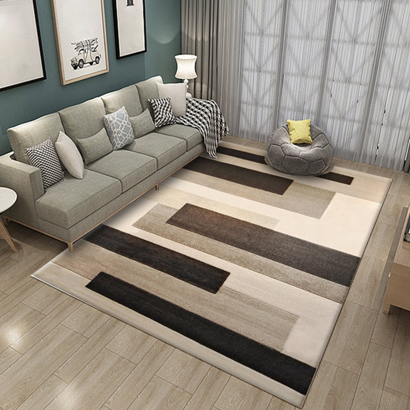 Eenvoudige meerkleurige abstracte tapijt synthetiek Modern gebied tapijt Non-slip achteruitgang voor huisdiervriendelijk tapijt voor woonkamer