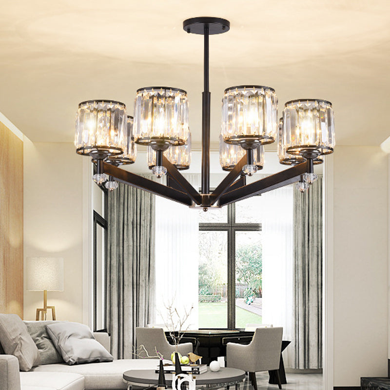 Modernismo Starburst Candelier CHANDELIER CRISTAL 3/6/8 Luces colgantes de la luz del techo en negro