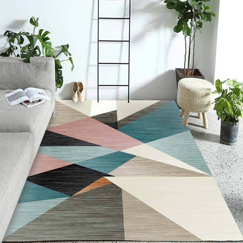 Western Geo Printed Rug Multicolor Synthetics Indoor Rug Machine Washable Anti-Slip Backing Carpet for Room