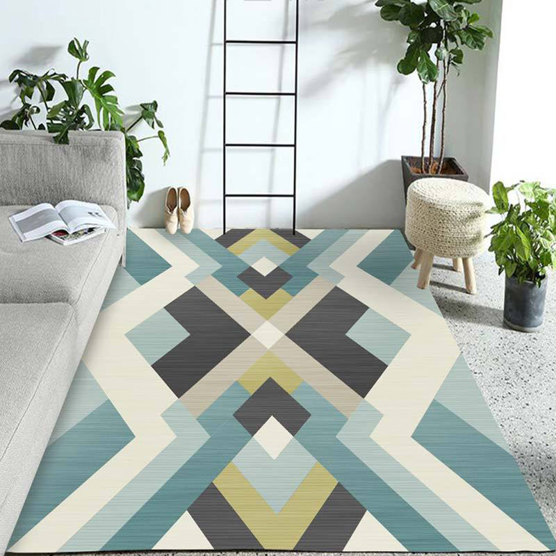 Western Geo Printed Rug Multicolor Synthetics Indoor Rug Machine Washable Anti-Slip Backing Carpet for Room