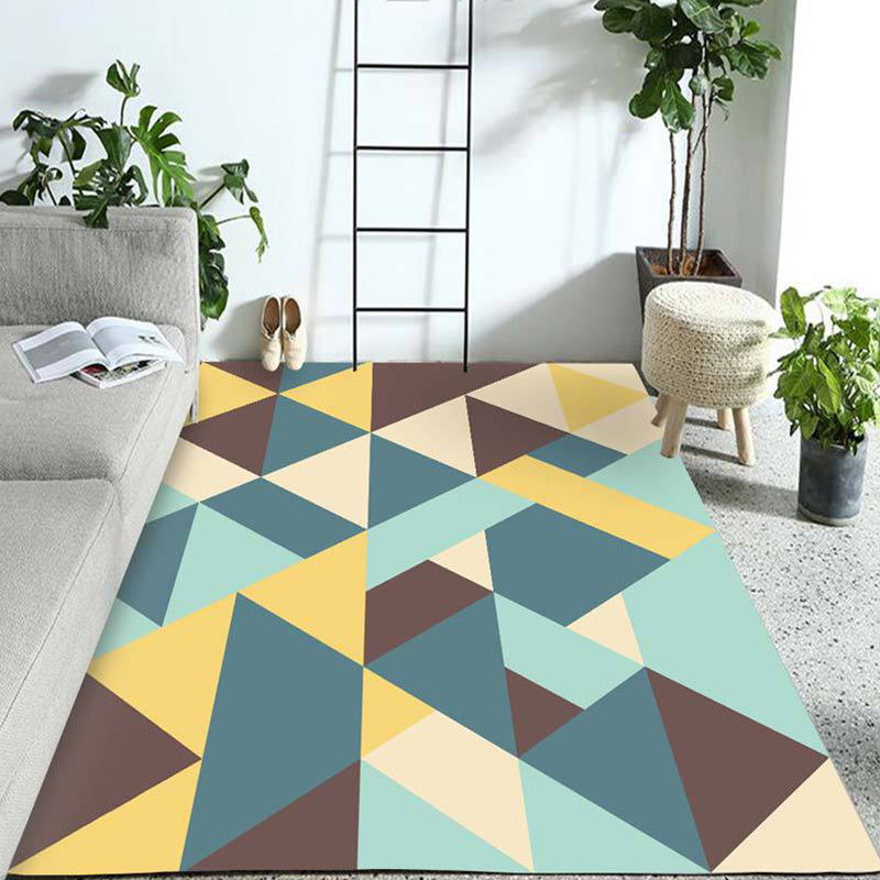 Western Geo Printed Rug Multicolor Synthetics Indoor Rug Machine Washable Anti-Slip Backing Carpet for Room