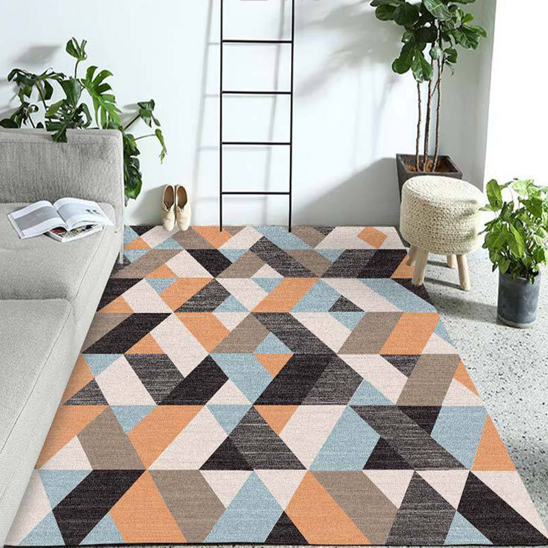 Western Geo Printed Rug Multicolor Synthetics Indoor Rug Machine Washable Anti-Slip Backing Carpet for Room
