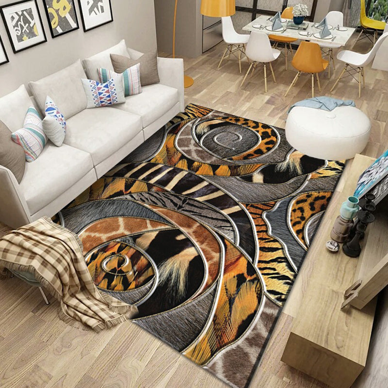 Scandinavian Abstract Pattern Rug Multi Color Polyster Area Carpet Anti-Slip Backing Easy Care Rug for Parlor