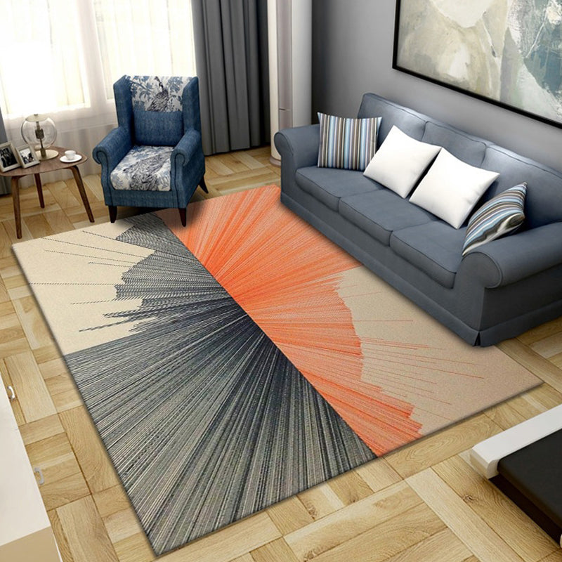 Scandinavian Abstract Pattern Rug Multi Color Polyster Area Carpet Anti-Slip Backing Easy Care Rug for Parlor