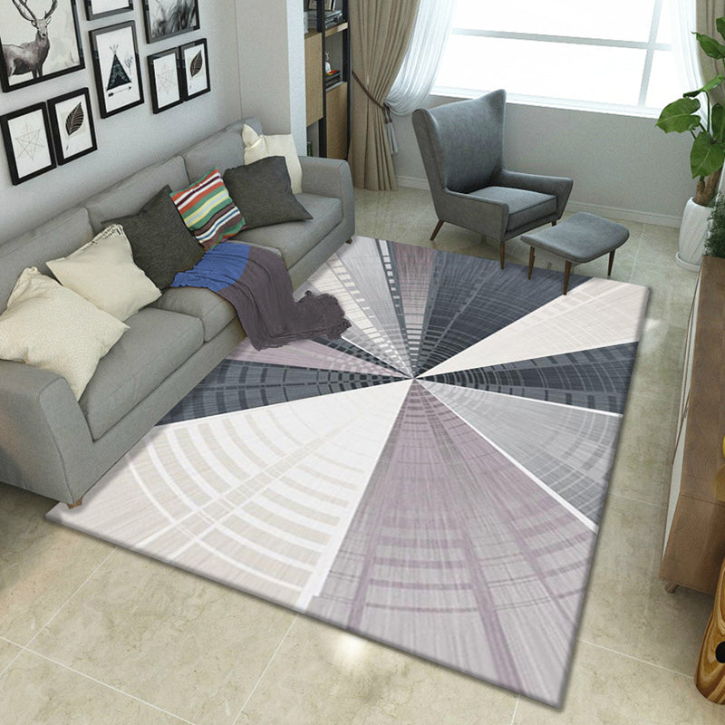 Multi Colored Bedroom Rug Luxury Geo Printed Area Rug Polypropylene Non-Slip Washable Carpet