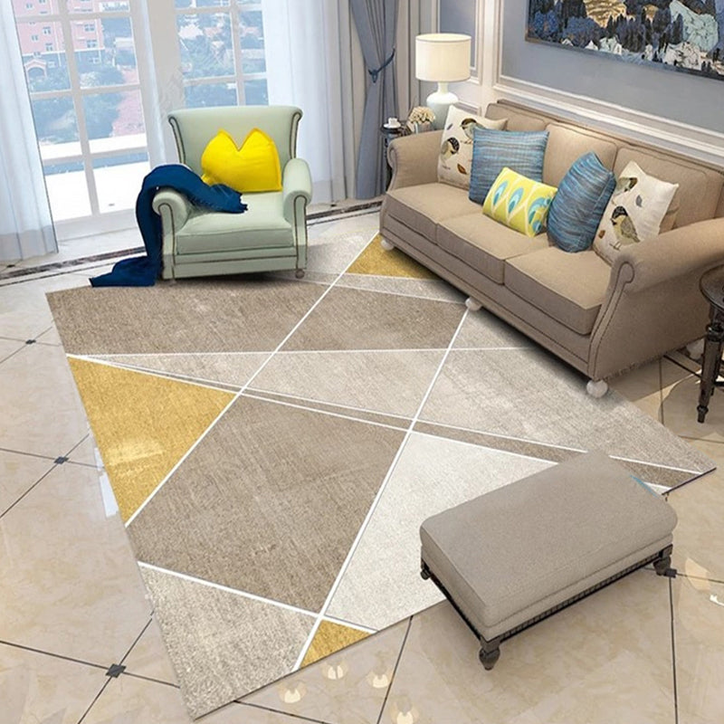 Modern Geo Pattern Rug Multi Colored Cotton Blend Area Carpet Non-Slip Pet Friendly Indoor Rug for Parlor