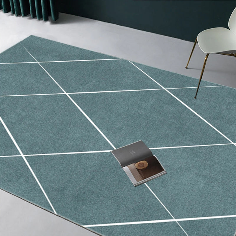 Simple Living Room Rug Multi Colored Geometric Printed Carpet Cotton Blend Non-Slip Easy Care Rug