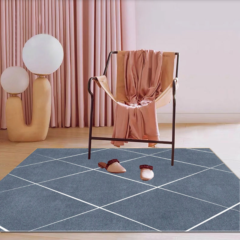 Simple Living Room Rug Multi Colored Geometric Printed Carpet Cotton Blend Non-Slip Easy Care Rug