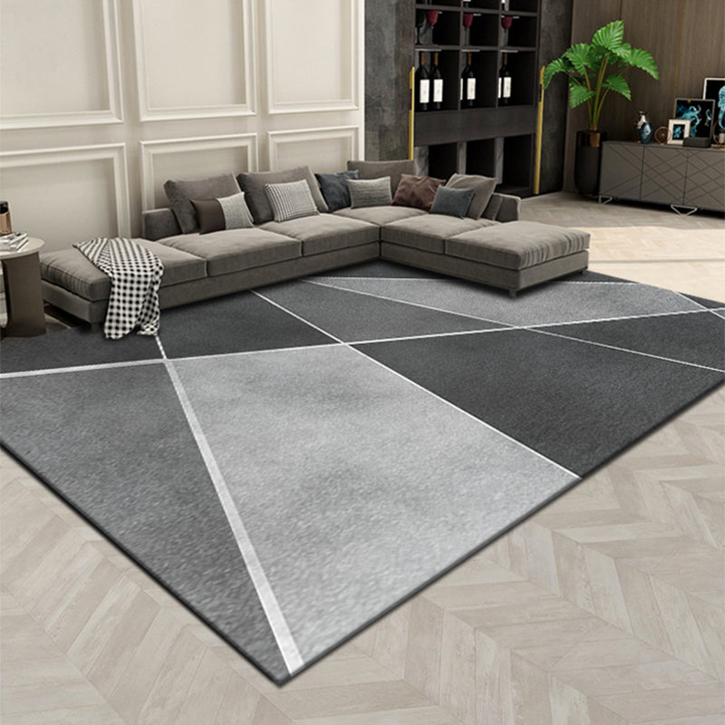 Novelty Parlor Rug Multi Color Geometric Patterned Indoor Rug Cotton Blend Non-Slip Pet Friendly Carpet