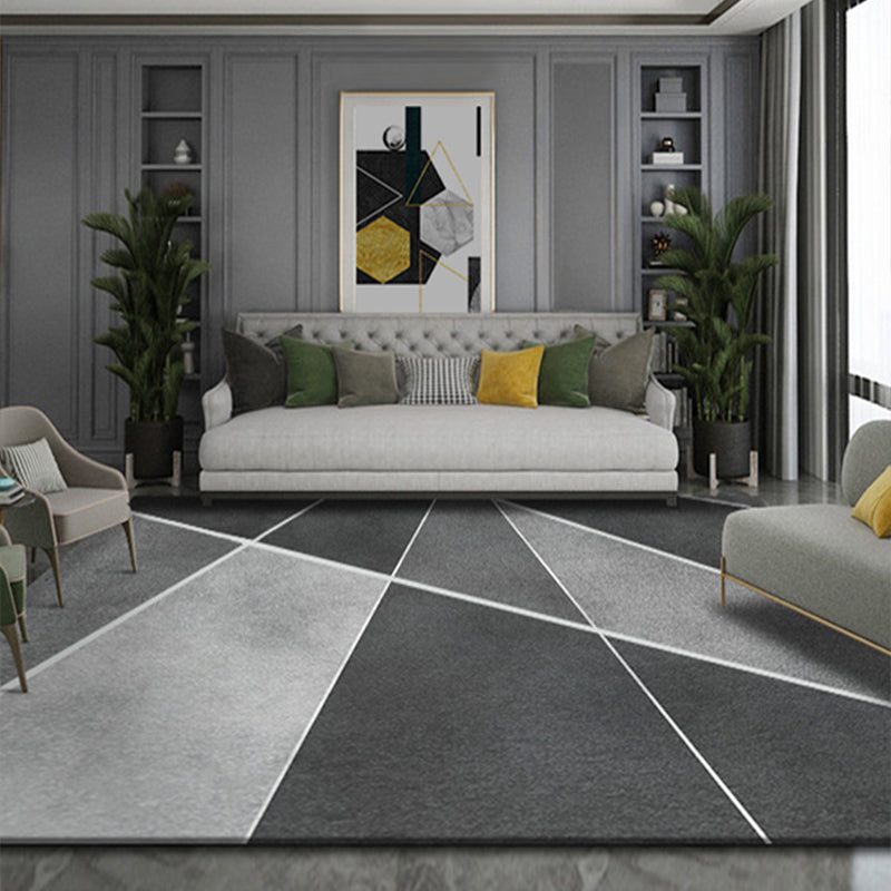 Novelty Parlor Rug Multi Color Geometric Patterned Indoor Rug Cotton Blend Non-Slip Pet Friendly Carpet