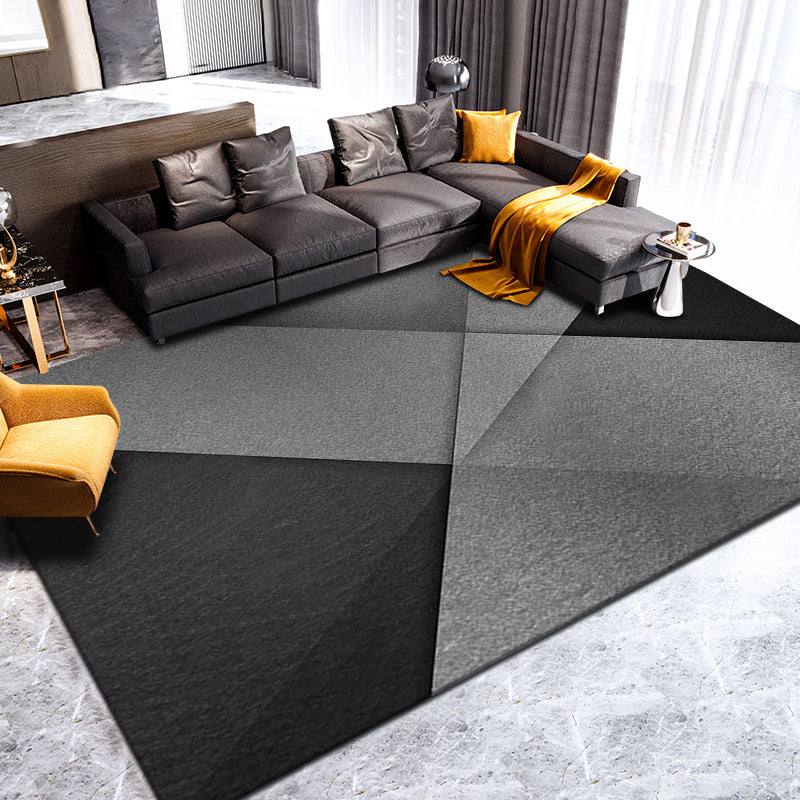 Novelty Parlor Rug Multi Color Geometric Patterned Indoor Rug Cotton Blend Non-Slip Pet Friendly Carpet