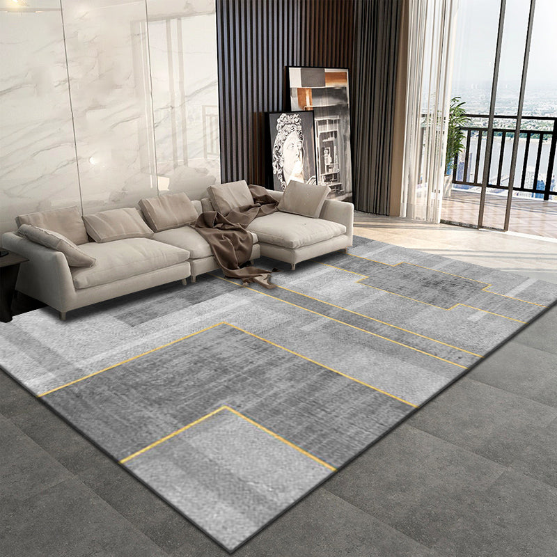 Novelty Parlor Rug Multi Color Geometric Patterned Indoor Rug Cotton Blend Non-Slip Pet Friendly Carpet