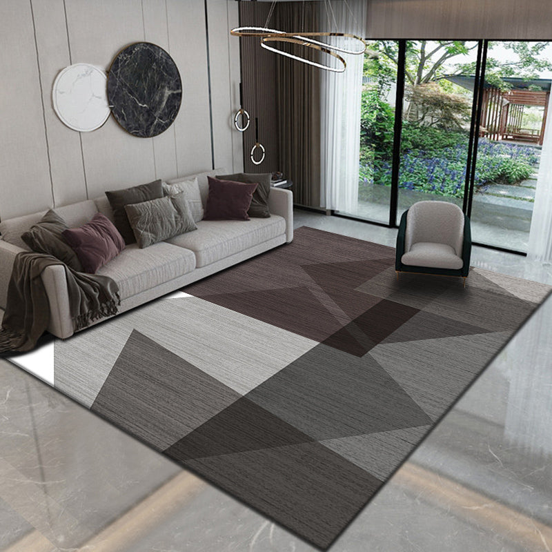 Novelty Parlor Rug Multi Color Geometric Patterned Indoor Rug Cotton Blend Non-Slip Pet Friendly Carpet