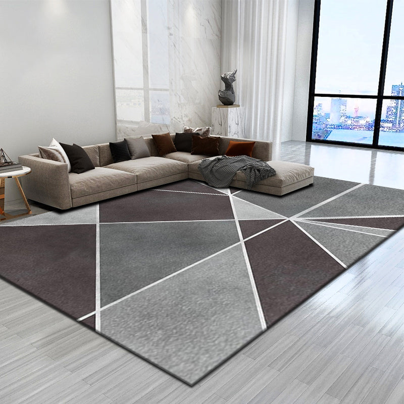 Novelty Parlor Rug Multi Color Geometric Patterned Indoor Rug Cotton Blend Non-Slip Pet Friendly Carpet