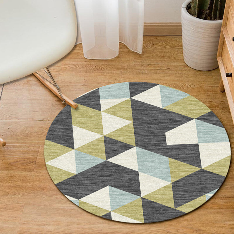 Modern Home Decor Rug Multi-Color Geometric Area Carpet Polypropylene Easy Care Machine Washable Rug