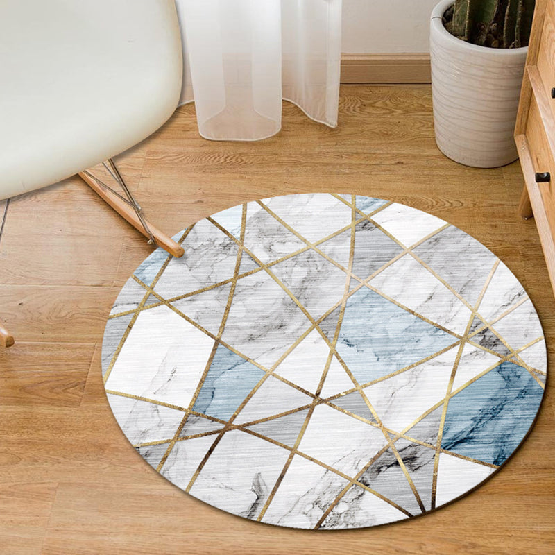 Modern Home Decor Rug Multi-Color Geometric Area Carpet Polypropylene Easy Care Machine Washable Rug