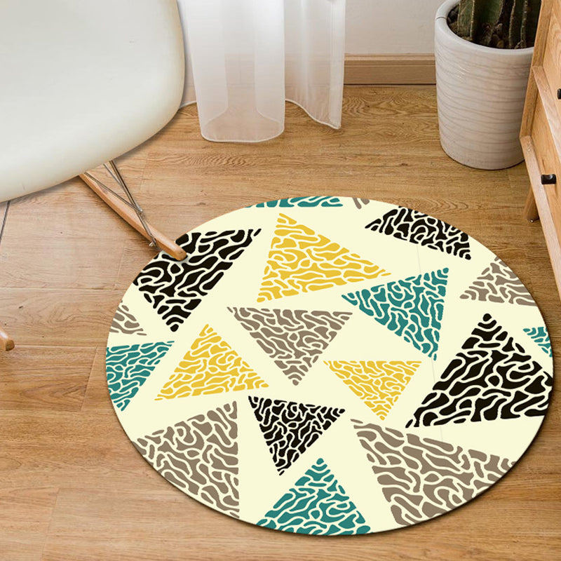 Modern Home Decor Rug Multi-Color Geometric Area Carpet Polypropylene Easy Care Machine Washable Rug