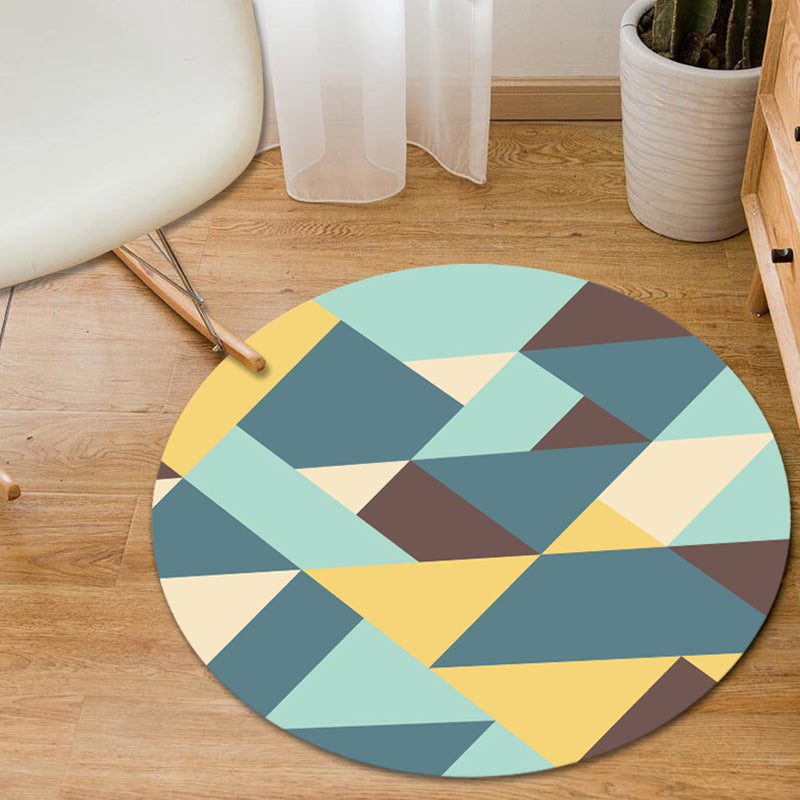 Modern Home Decor Rug Multi-Color Geometric Area Carpet Polypropylene Easy Care Machine Washable Rug