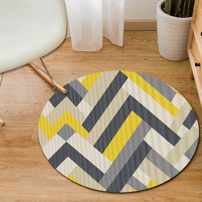 Modern Home Decor Rug Multi-Color Geometric Area Carpet Polypropylene Easy Care Machine Washable Rug