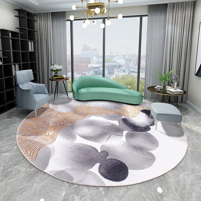 Casual Color Block Rug Multicolor Rayon Area Carpet Pet Friendly Washable Indoor Rug for Living Room