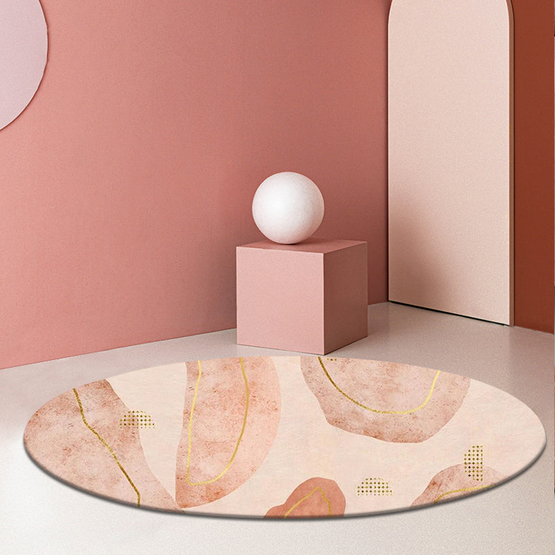 Meerkleurig huisduien moderne kleurblokt tapijt Synthetische synthetische niet-slip achterste wasbaar tapijt