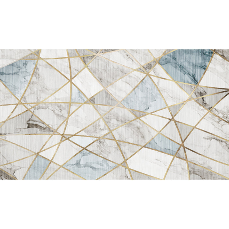 Comfort Bedroom Rug Multi Colored Geometric Printed Area Carpet Polyster Anti-Slip Backing Pet Friendly Rug