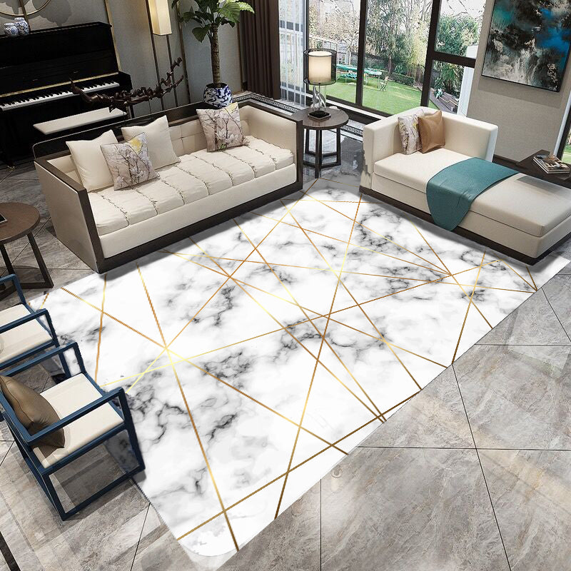 Modern Bedroom Rug Multi-Color Geometric Indoor Rug Pet Friendly Non-Slip Backing Area Carpet