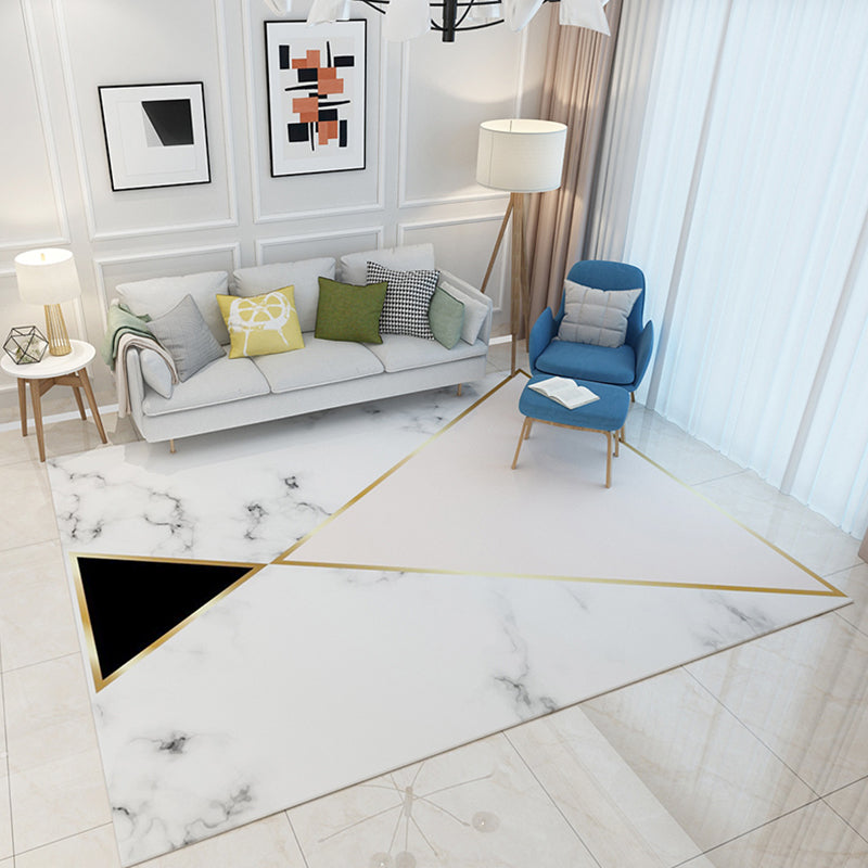 Simple Luxury Rug Multi Colored Geometric Patterned Area Rug Non-Slip Easy Care Carpet for Living Room