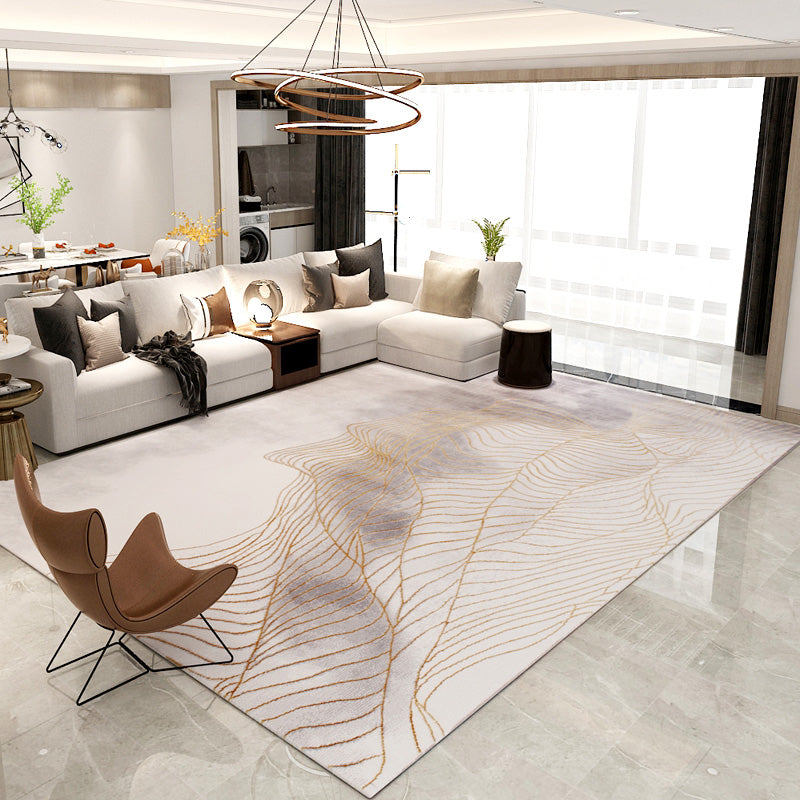 Multi Color Parlor Rug Oriental Stripe Printed Carpet Polypropylene Pet Friendly Stain-Resistant Rug