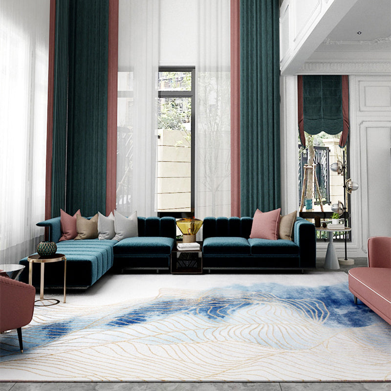 Multi Color Parlor Rug Oriental Stripe Printed Carpet Polypropylene Pet Friendly Stain-Resistant Rug