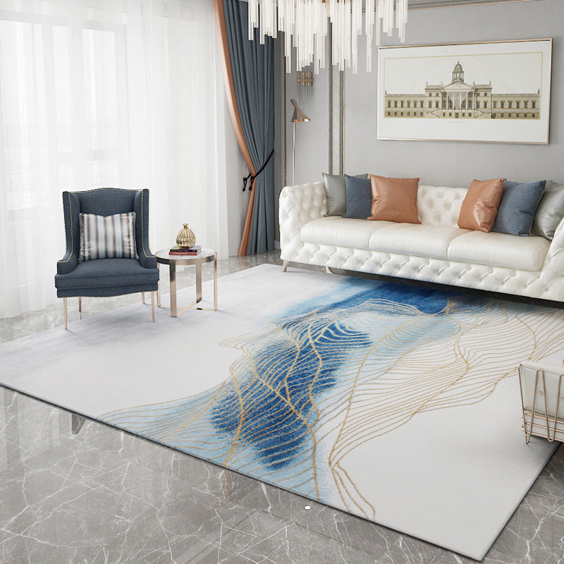 Multi Color Parlor Rug Oriental Stripe Printed Carpet Polypropylene Pet Friendly Stain-Resistant Rug