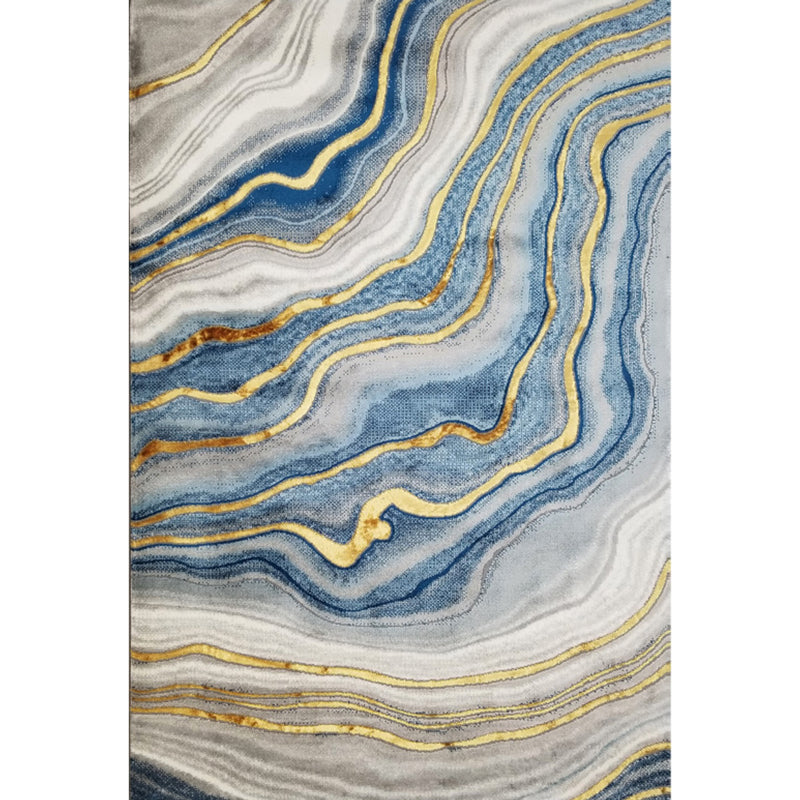 Modern Oriental Print Rug Multi Color Polyster Area Rug Easy Care Pet Friendly Carpet for Living Room