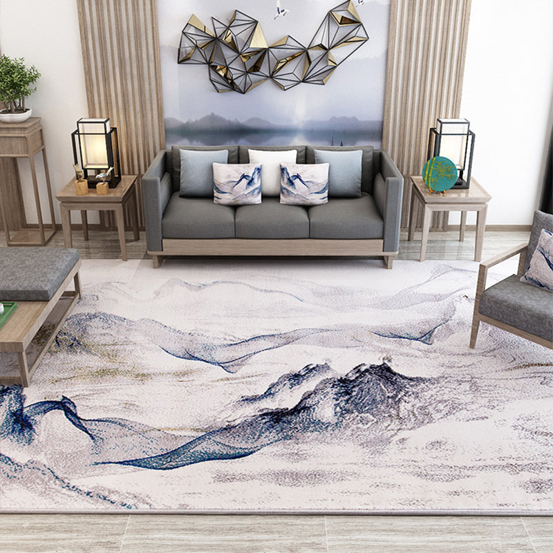 Multi-Color Oriental Print Rug Polyster Simple Area Carpet Pet Friendly Stain-Resistant Rug for Parlor