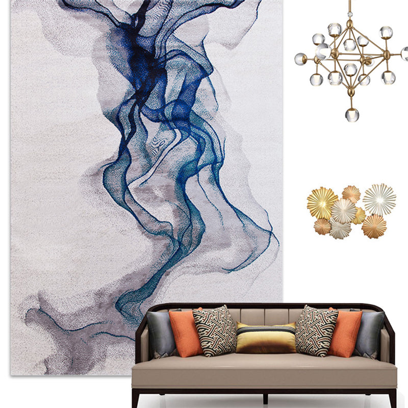 Multi-Color Oriental Print Rug Polyster Simple Area Carpet Pet Friendly Stain-Resistant Rug for Parlor