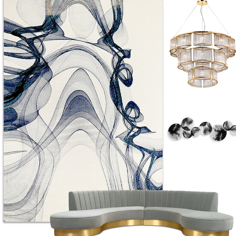 Multi-Color Oriental Print Rug Polyster Simple Area Carpet Pet Friendly Stain-Resistant Rug for Parlor