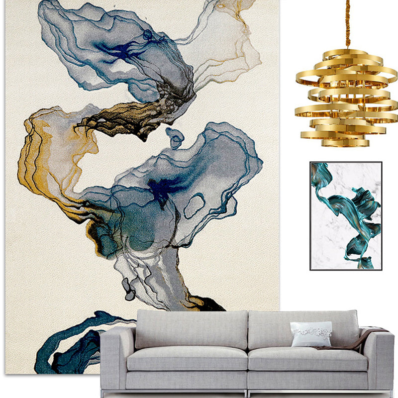 Multi-Color Oriental Print Rug Polyster Simple Area Carpet Pet Friendly Stain-Resistant Rug for Parlor