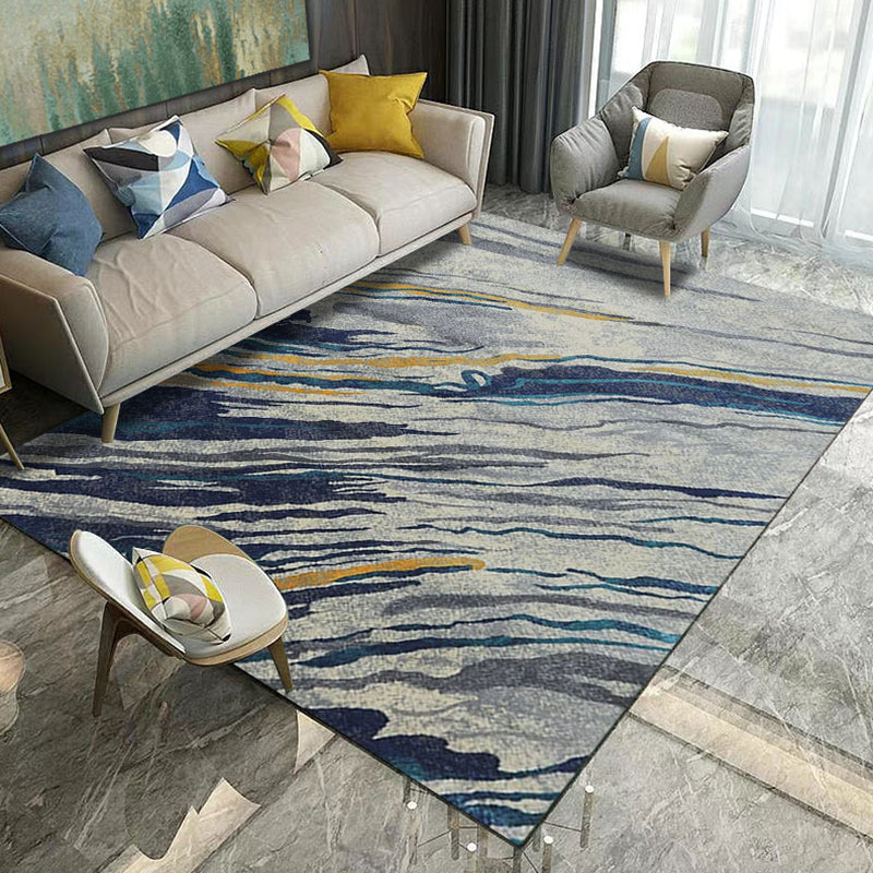 Luxury Living Room Rug Multi Color Geometric Area Rug Polypropylene Easy Care Machine Washable Carpet