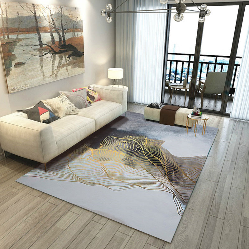 Unique Geometric Rug Multi-Color Modern Area Carpet Polypropylene Non-Slip Backing Easy Care Rug for Parlor