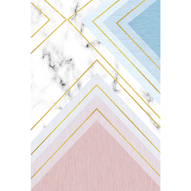 Scandinavian Living Room Rug Multicolor Geometric Pattern Indoor Rug Synthetics Easy Care Machine Washable Carpet