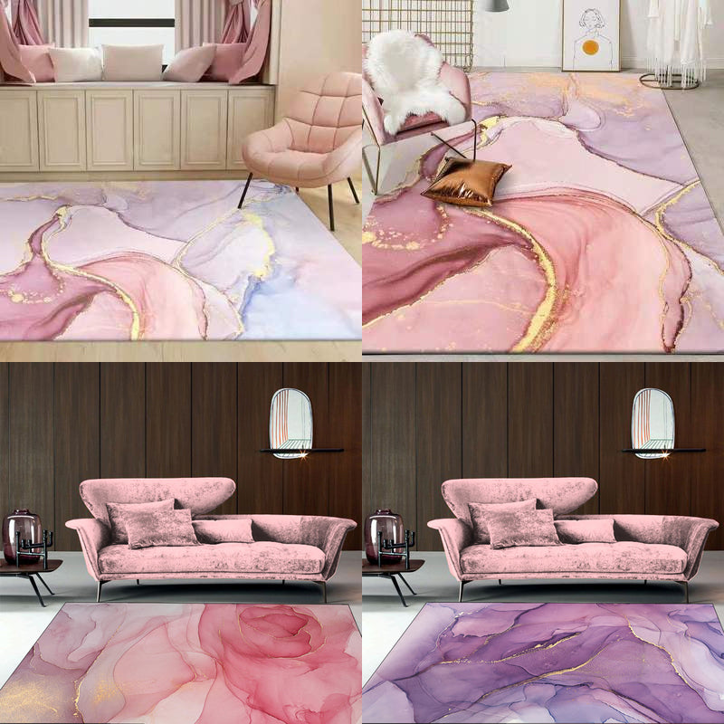 Casual Multi Color Bloementapijt Synthetisch Comfort Binnentapijt Huisdiervriendelijk Machinewasbaar Tapijt voor de woonkamer