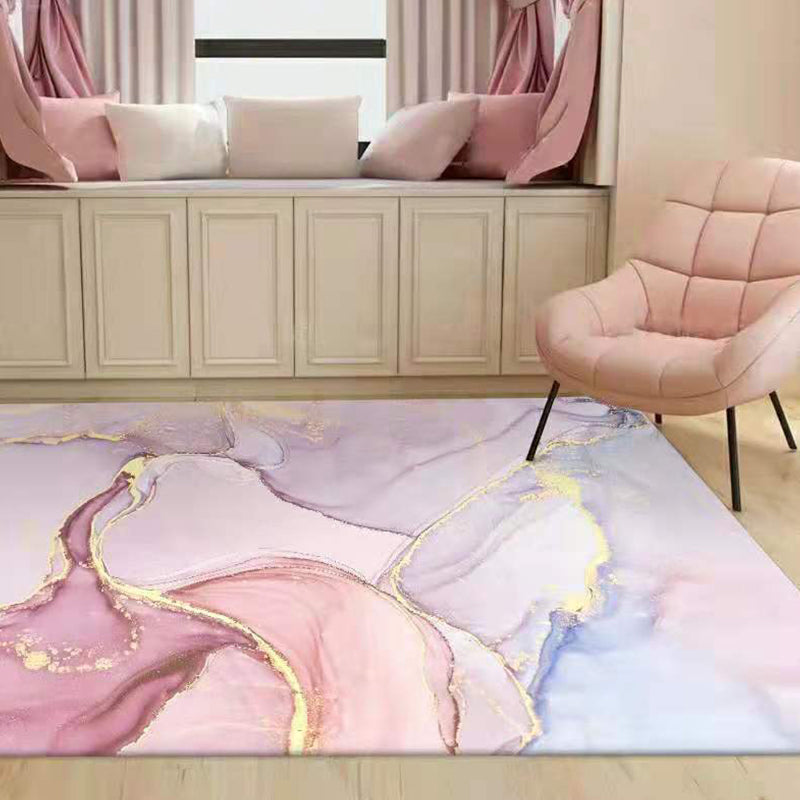 Casual Multi Color Bloementapijt Synthetisch Comfort Binnentapijt Huisdiervriendelijk Machinewasbaar Tapijt voor de woonkamer