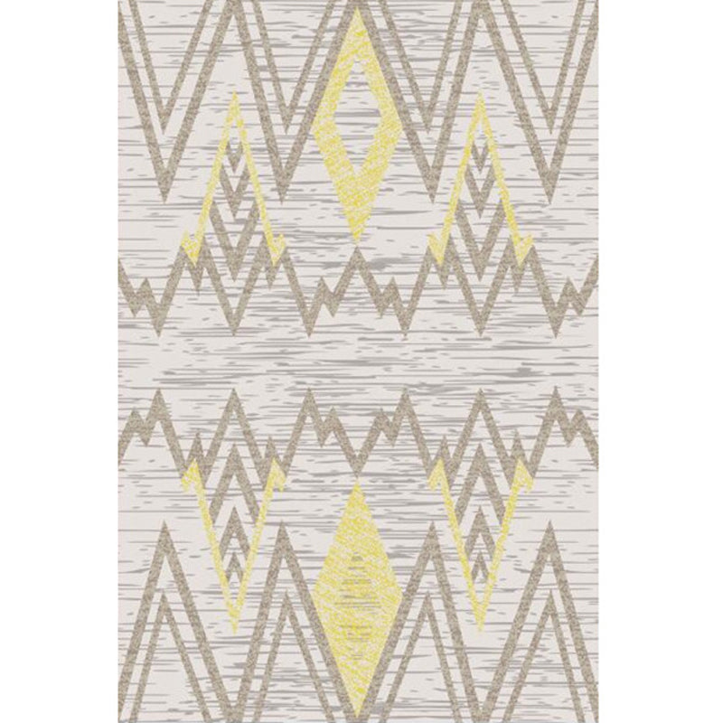 Classic Multi Color Geo Rug Polyster Glam Area Rug Non-Slip Backing Pet Friendly Carpet for Parlor