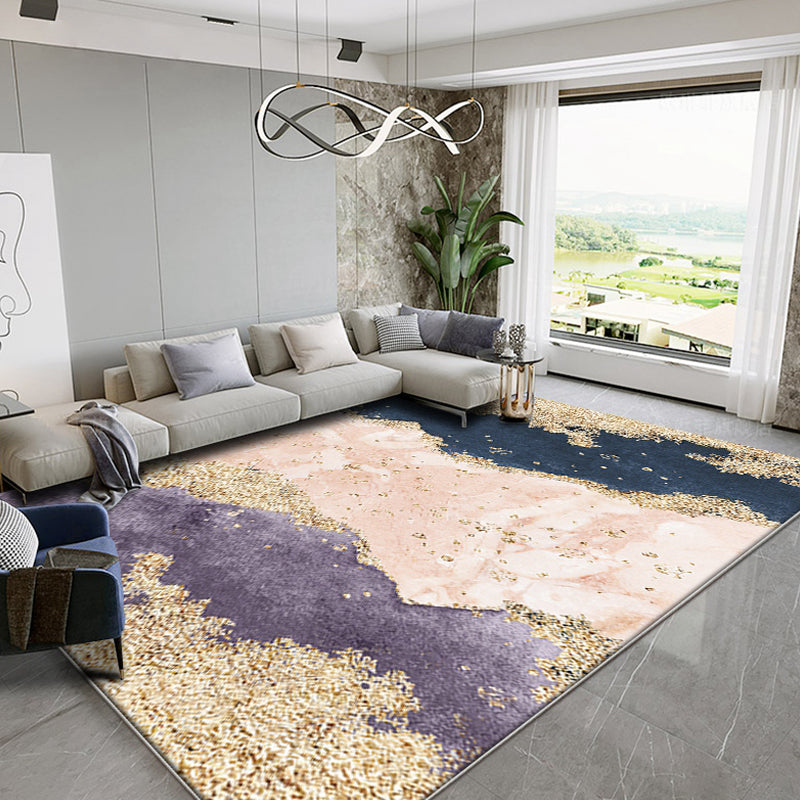 Nordic Parlor Rug Multi Colored Oriental Pattern Indoor Rug Polypropylene Anti-Slip Backing Easy Care Carpet