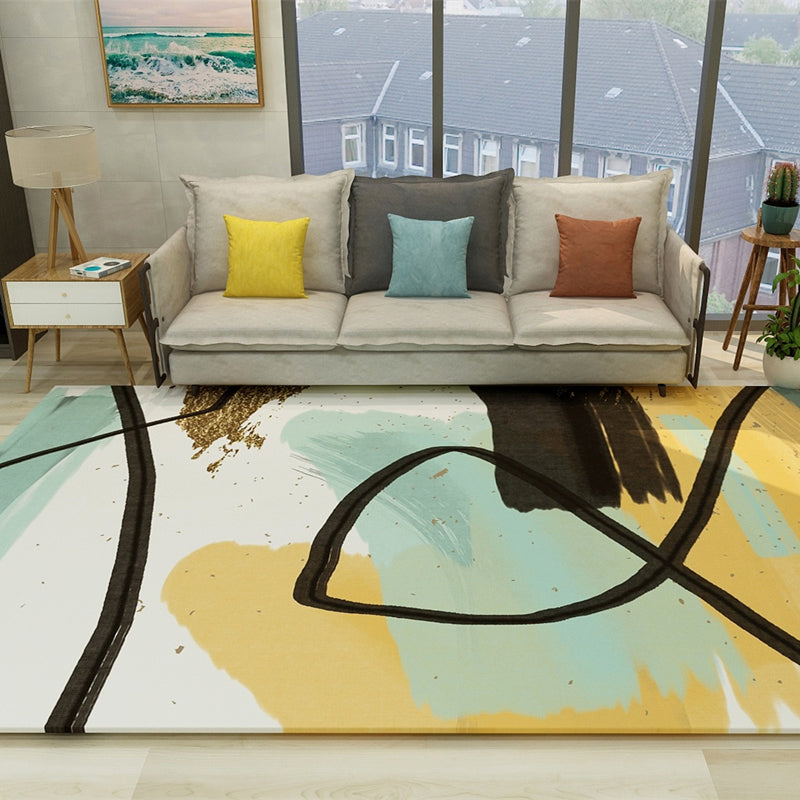 Multi-Color Western Rug Polypropylene Color Block Area Rug Pet Friendly Easy Care Washable Carpet for Home