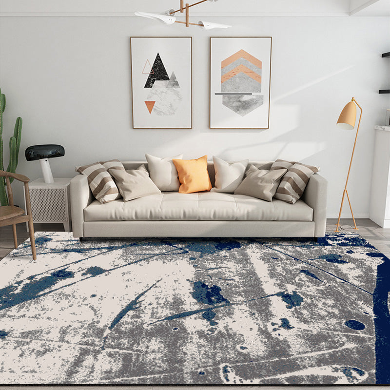 Modern Bedroom Rug Multi Color Abstract Print Area Rug Synthetics Anti-Slip Backing Machine Washable Carpet