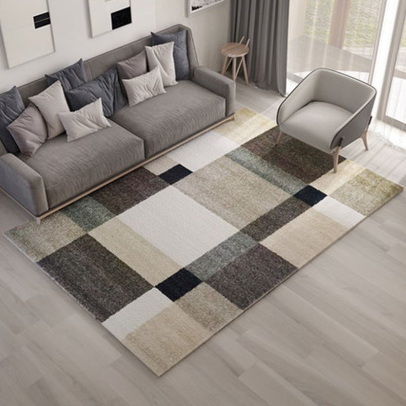 Nordic Living Room Rug Multicolor Abstract Print Area Carpet Polyster Easy Care Machine Washable Indoor Rug