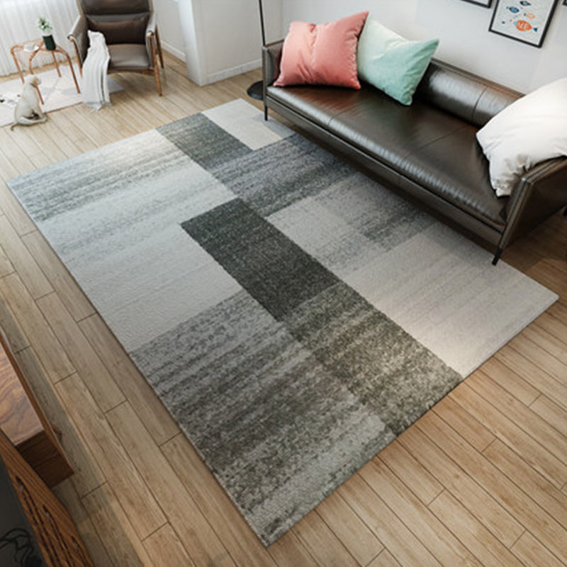 Nordic Living Room Rug Multicolor Abstract Print Area Carpet Polyster Easy Care Machine Washable Indoor Rug